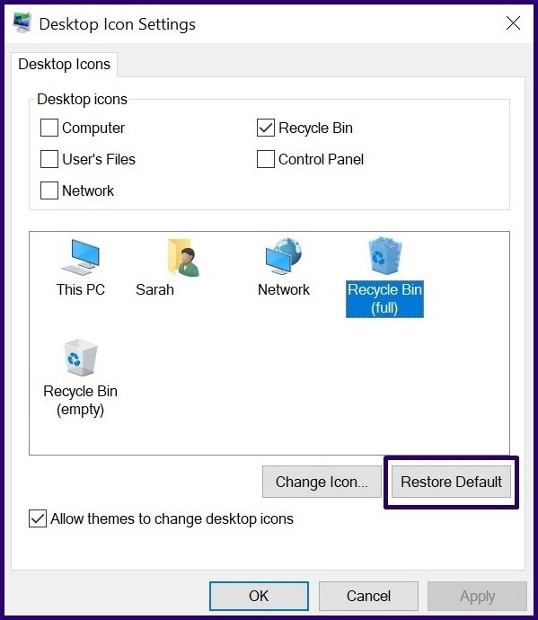 Alterar os ícones windows pc etapa 8ii