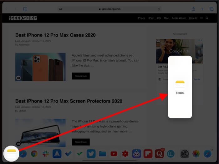 Como usar o Slide Over no iPad