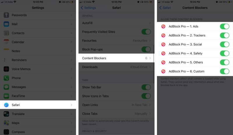 Como instalar extensões Safari no iPhone executando iOS 14
