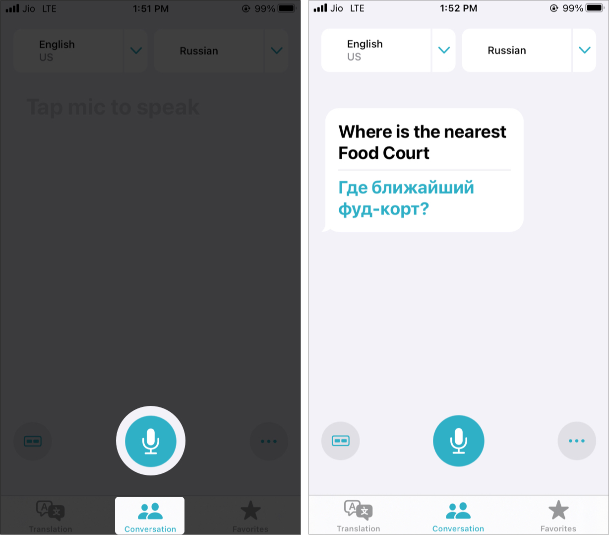 Como usar o modo de conversação em iOS 15 Translate app