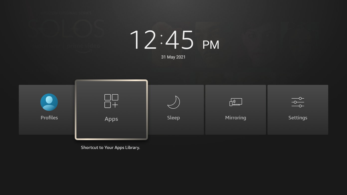 Selecionar menu de aplicativos