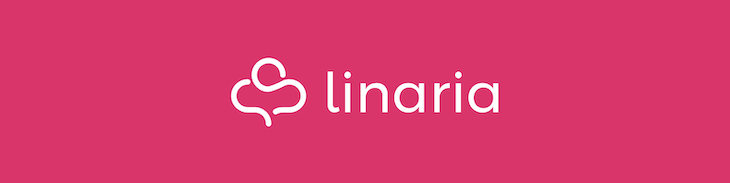 Logotipo da sintaxe Linaria em um fundo rosa