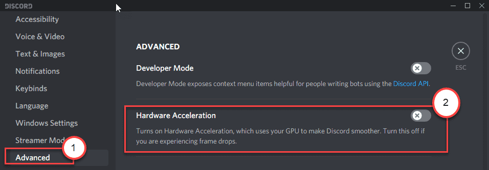Hadrware Accleration Off Min
