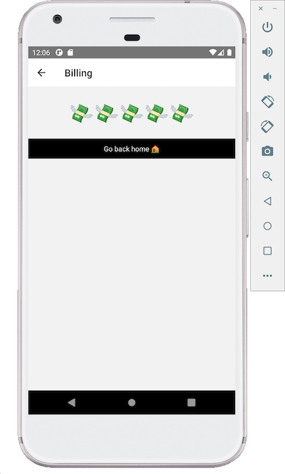 Captura de tela do faturamento aplicativo no Android com dollar si gn emojis