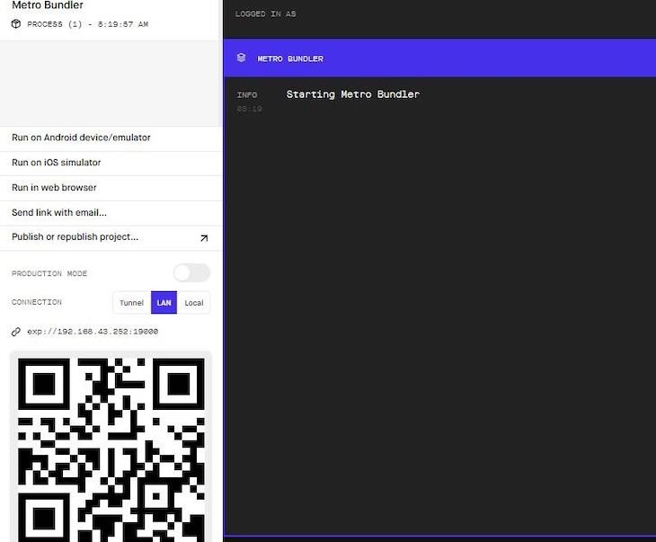 Abra o Metro Browser e escaneie o código QR e