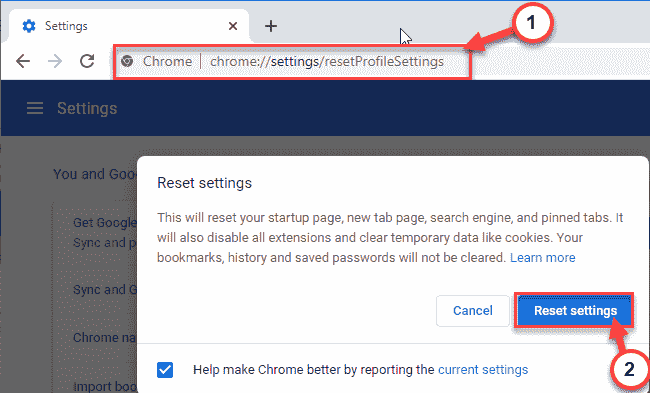 Redefinir configurações Novo mínimo