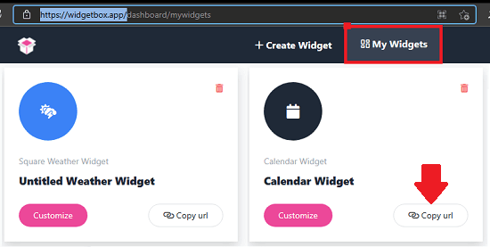 widgetBox Meus Widgets