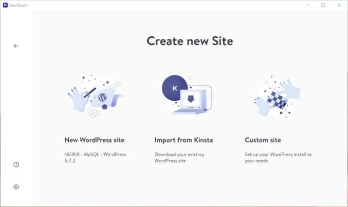Opções para iniciar um novo site