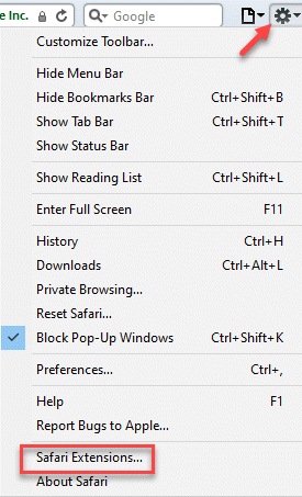 Safari Gear Icon Safari Extensions