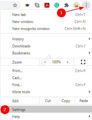 Configurações do Chrome