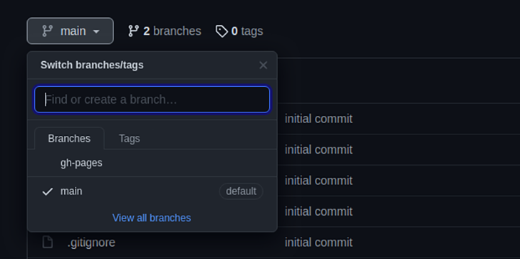 Alternando branches no GitHub Pages