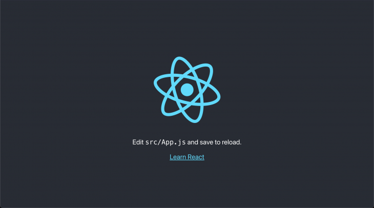 Captura de tela do aplicativo React em branco