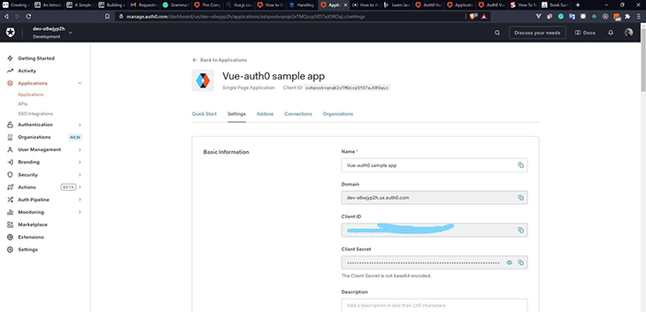Definindo suas configurações Auth0