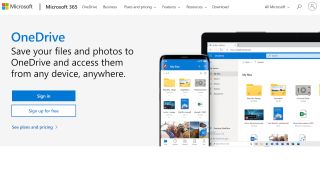 best cloud storage-Microsoft OneDrive's homepage