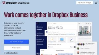 best cloud storage-Dropbox Business'homepage
