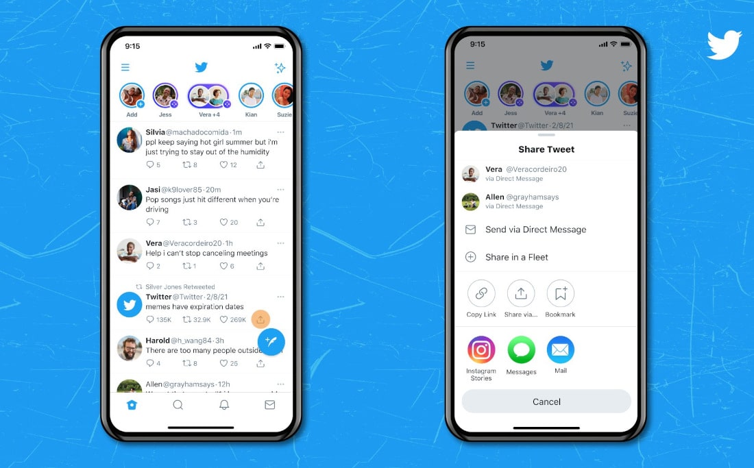 Twitter Instagram Story tweet sharing