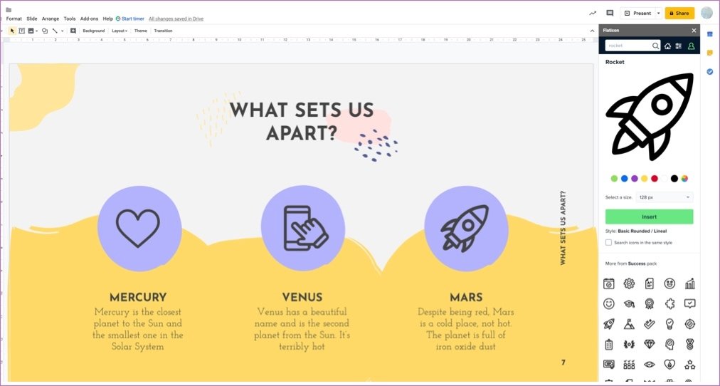 Ícones para documentos do Google