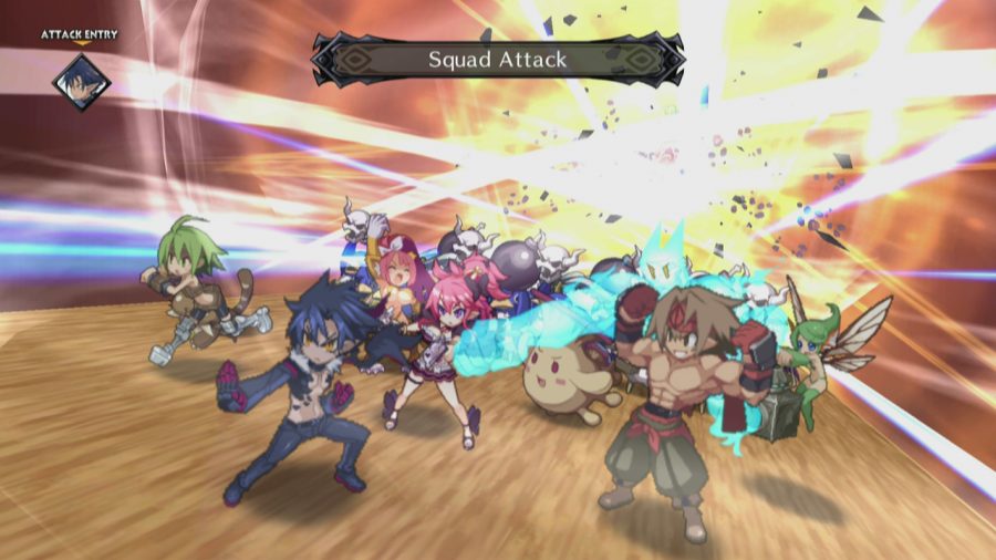 best trpg disgaea 5 complete um esquadrão de personagens de anime estão fazendo fila para um combo ataque