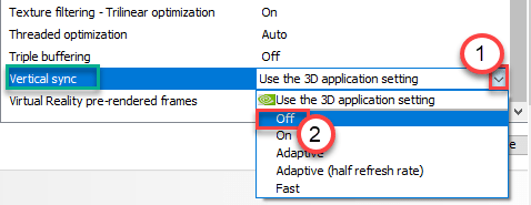 Off Vertical V Sync Min