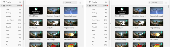 200 elementos da moda no Wondershare Filmora X app