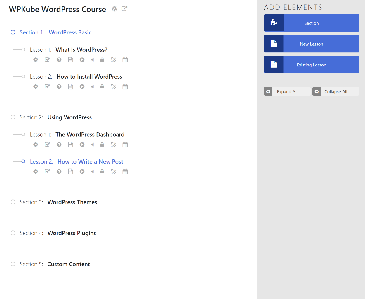 Construtor de cursos