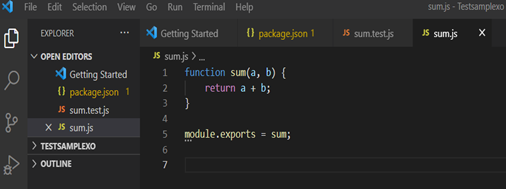 Captura de tela do arquivo Sum.js