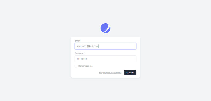 Botão LOG IN