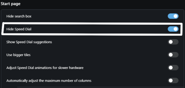 opera-start-page-options-hide-unhide-speed-dials
