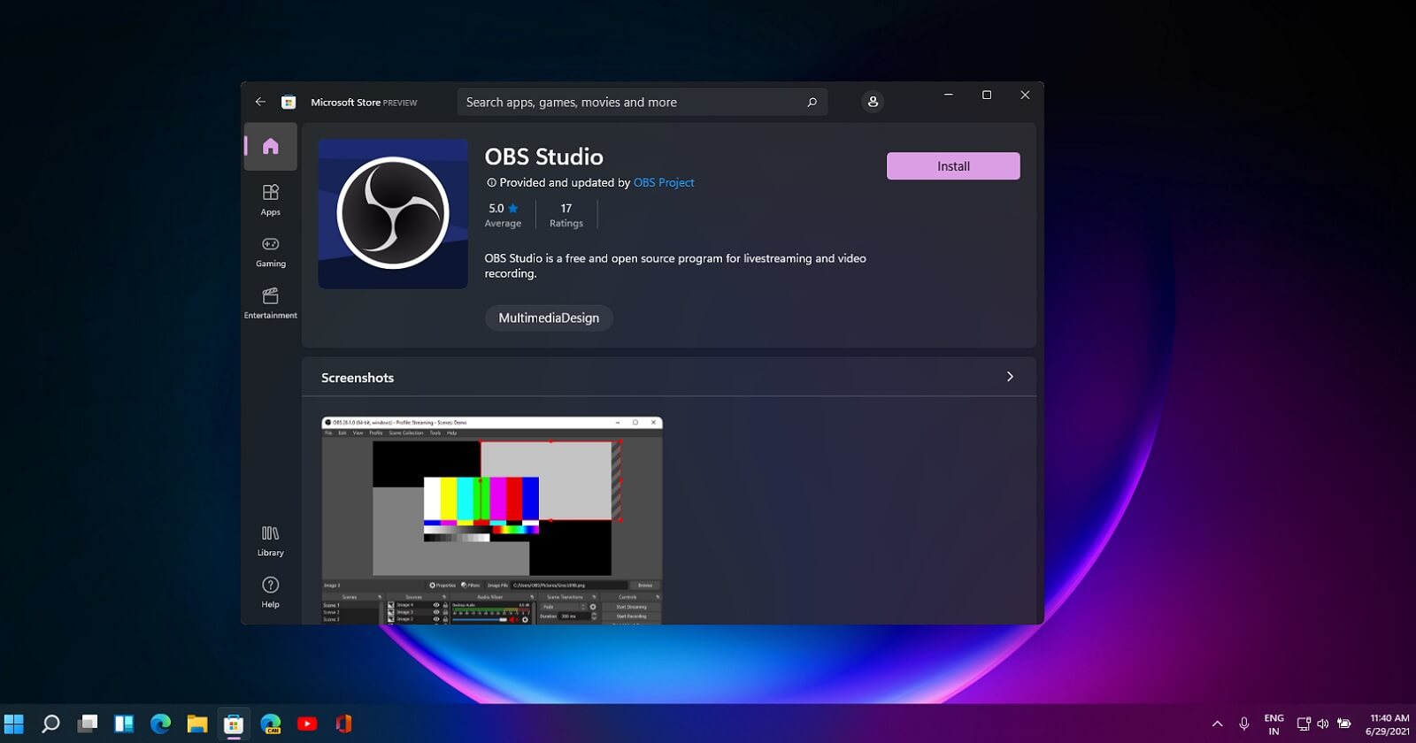 obs studio download windows 11