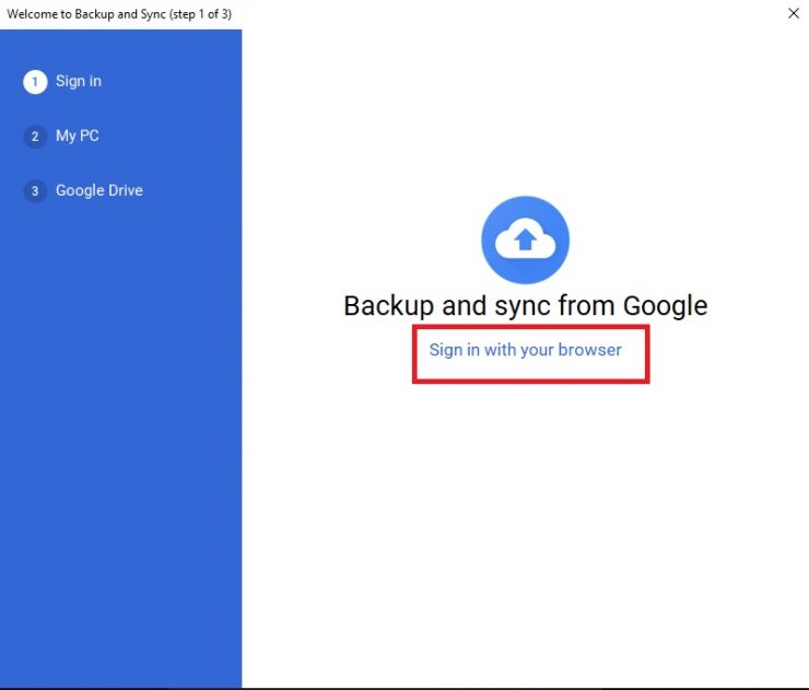 Adicionar Google Drive no File Explorer
