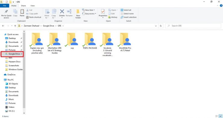 Adicionar Google Drive no File Explorer