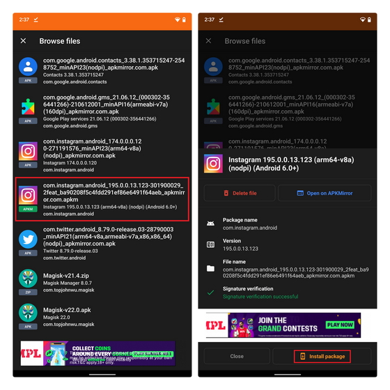 instalar pacote apkmirror