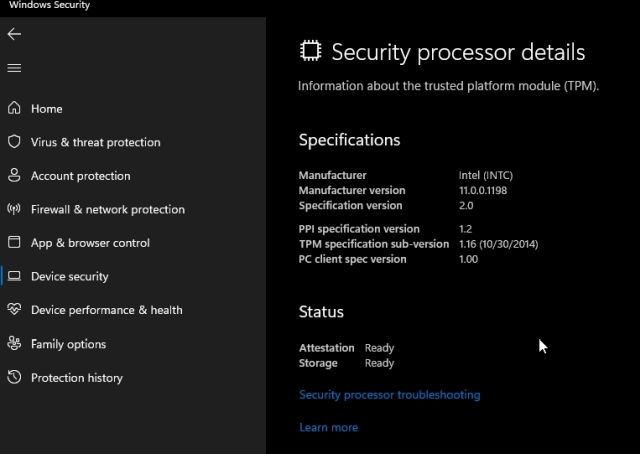 processador de segurança windows 11 e windows 10