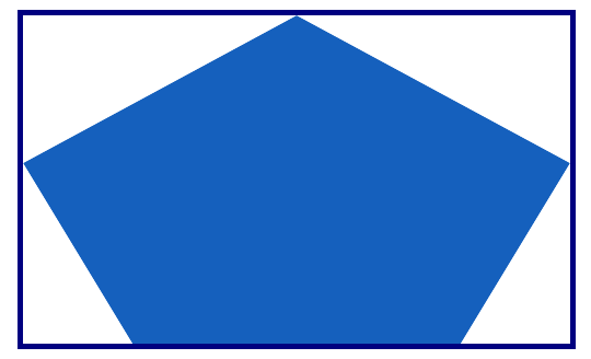 Blue Pentagon In Rectangle With White Padding