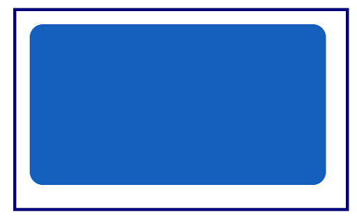Azul Retângulo com cantos arredondados e acolchoamento branco
