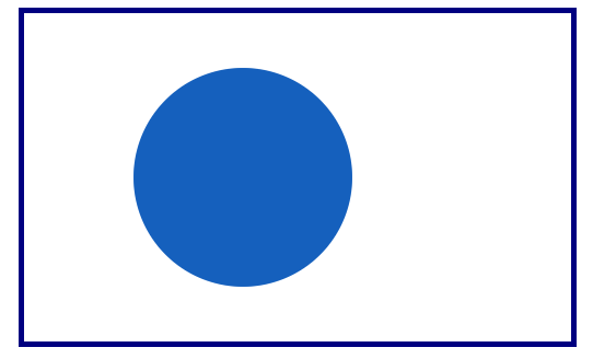 Círculo azul no retângulo