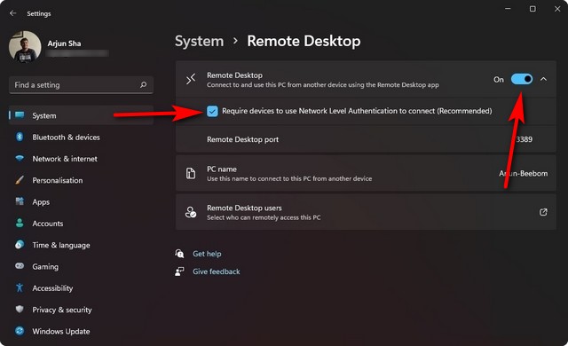 remote desktop curtain mode