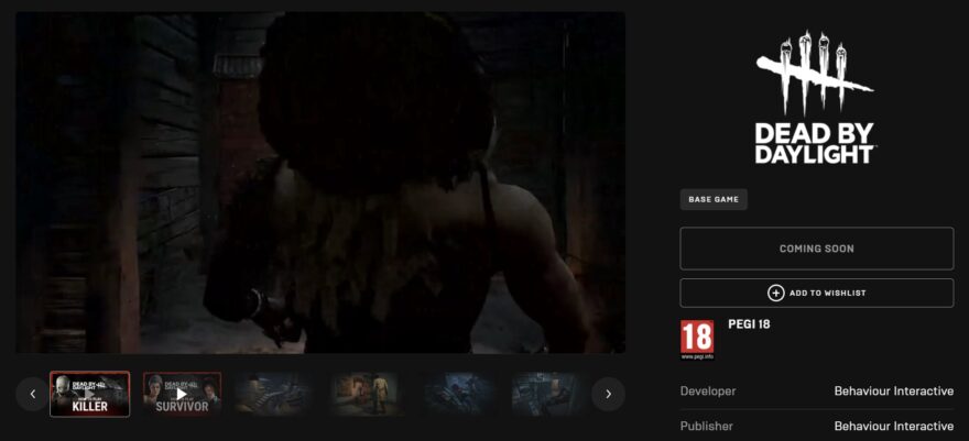 Dead by Daylight ficará de graça na Epic Games Store - Canaltech