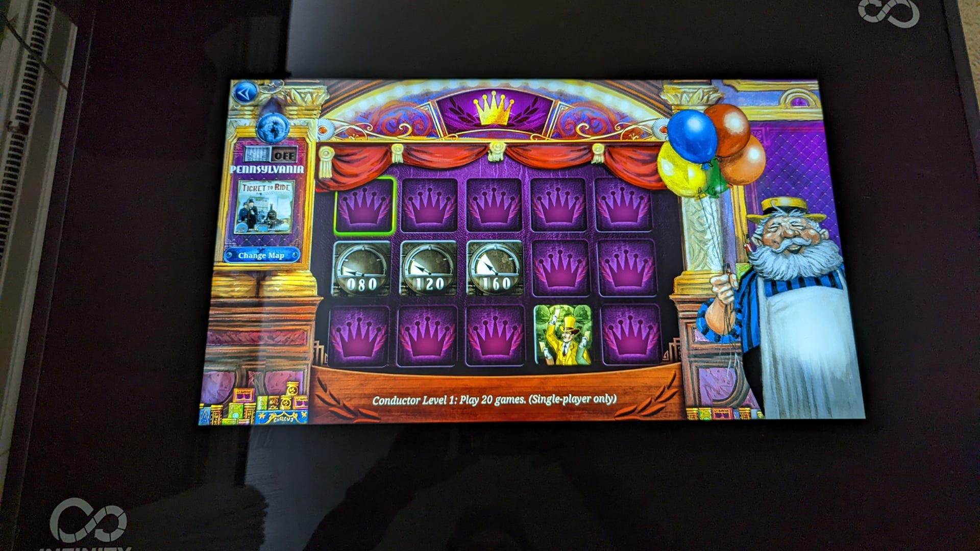 Prática com'Ticket to Ride'para a mesa de jogo Infinity de Arcade1Up