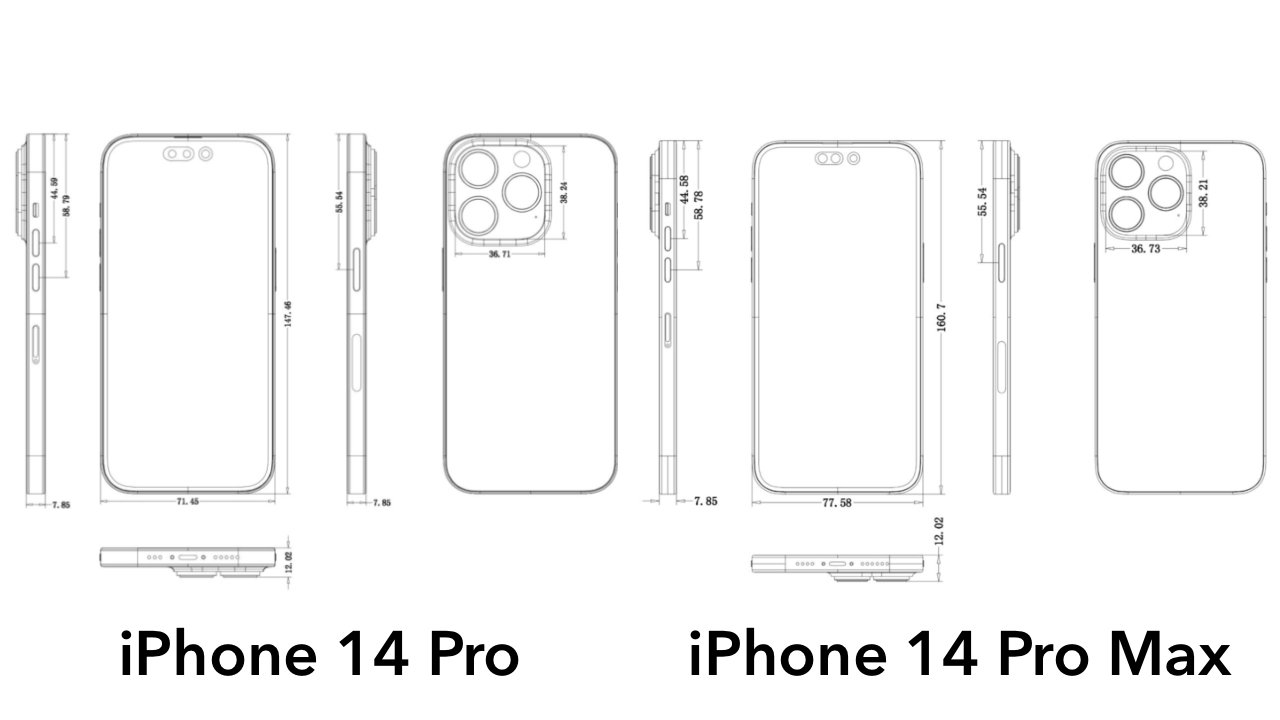 Os Diagramas Vazados Do iPhone 14 Pro e Do iPhone 14 Pro Max mostram 