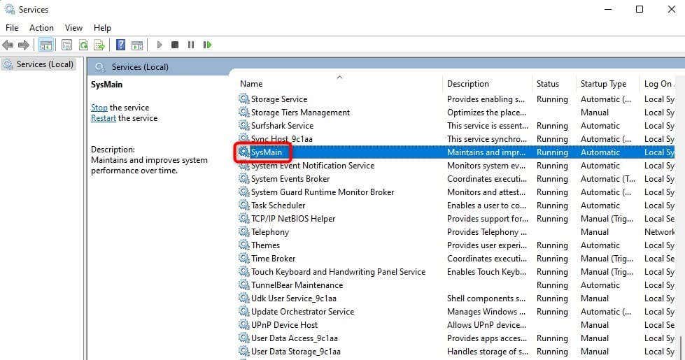 Como corrigir o alto uso de disco do host de servi o sysmain no